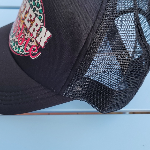 Western Barbie Black Trucker Hat - Picture 2 of 3